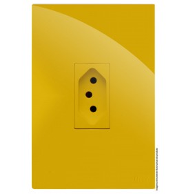 Conjunto Tomada 10a Vertical 4x2 - RECTA MOSTARDA GLOSS